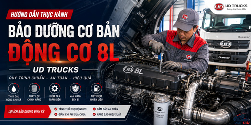 Hướng dẫn thực hành bảo dưỡng cơ bản động cơ 8L UD Trucks | Quy trình tiêu chuẩn